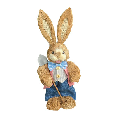 Casal De Coelhos De Páscoa Decoração Enfeite Coelhinhos - 35cm