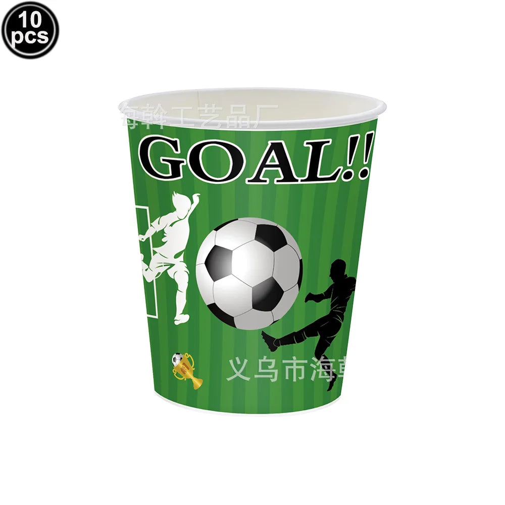 Kit Decoração Copa Do Mundo Troféu Metalizada Prato/Copo/Canudos/Guardanapos Brasil