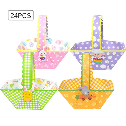 Caixas de presente de Páscoa, pacote com 24 unidades, mini cestas papel  cesta de Páscoa