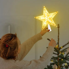 Carregar imagem no visualizador da galeria, Estrela de natal árvore topper luzes led brilhante estrela lâmpada espumante luz
