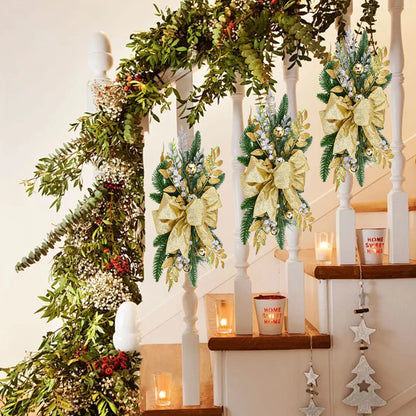 Guirlanda de Natal artificial pré-iluminada 1 unidades, lágrima de Natal sem fio com pinha