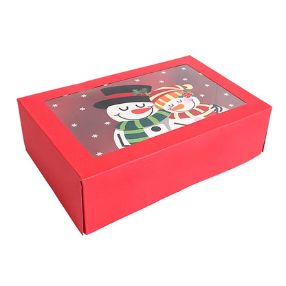 Caixa Pacote 1 Caixas de Biscoito de Natal Janela, Caixas de Presente de Papel Vermelho