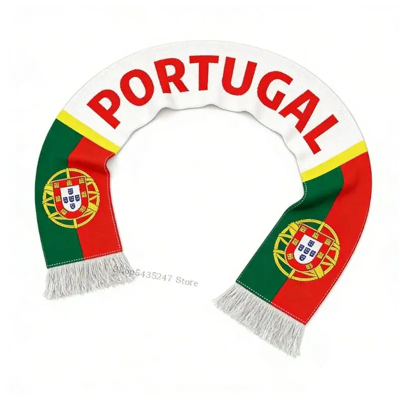 Cachecol Brasil Copa do Mundo, Verde e Amarelo com Franjas, Poliéster, Faixa para Torcida