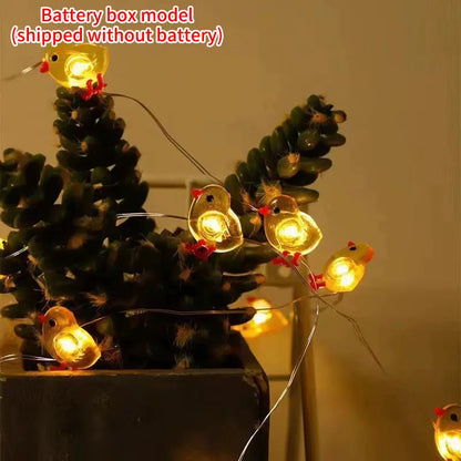 Cordão de Coelho LED Luzes de Páscoa, decorações de primavera de ovo coelho e cenoura