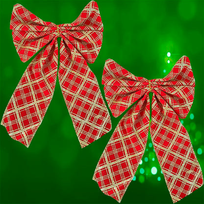 Kit Enfeite Árvore de Natal Laço, Lacinho Glitter Dourado para Decoração de Natal