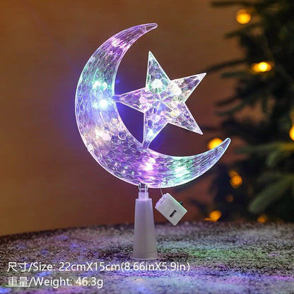 Estrela Ponteira para Árvore de Natal Colorida LED, 15 cm, Pisca-Pisca