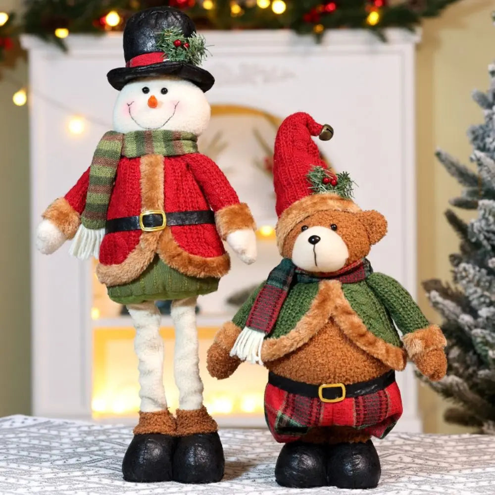 Papai Noel Decorativo Natal Enfeites de Natal de Retrátil, Boneco de neve, Alce, Papai noel