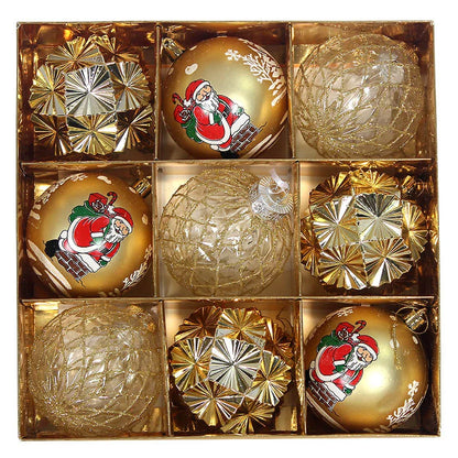 Bola de Natal 9 Peças Enfeites de Natal 3" Enfeites de Bola Natal Inquebrável Transparente