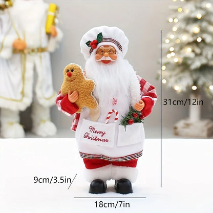 Boneco Chef de Natal, Figura do Papai Noel, Decoração de Natal, Estátua de Cozinheiro