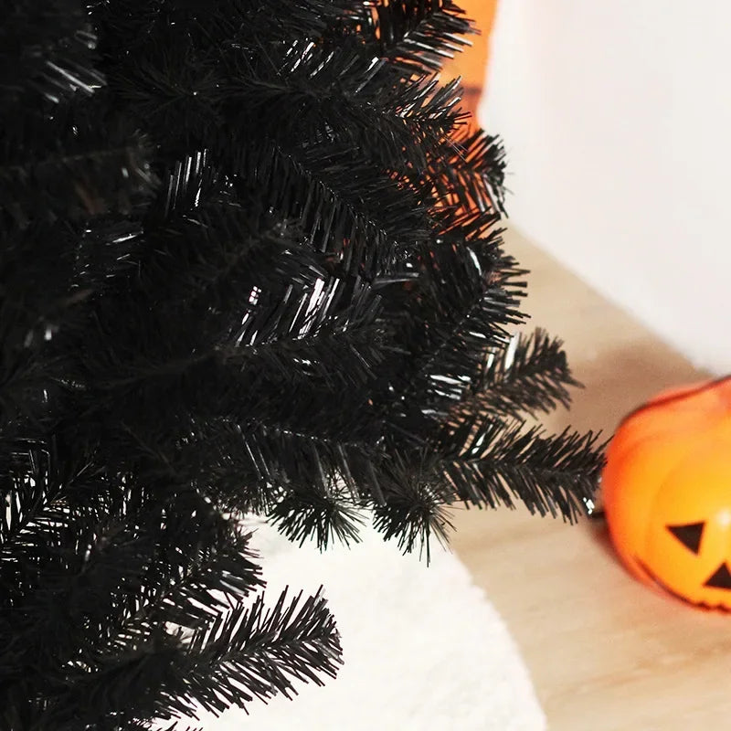 Árvore de Natal Artificial Preto com Suporte de Metal para Decoração Casa (1,2 Metros)