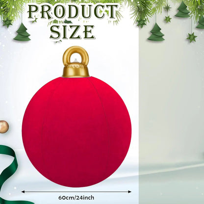 Bola de Natal Inflável Gigante de 60cm com Acabamento Aveludado, Bola Inflável Shoppings