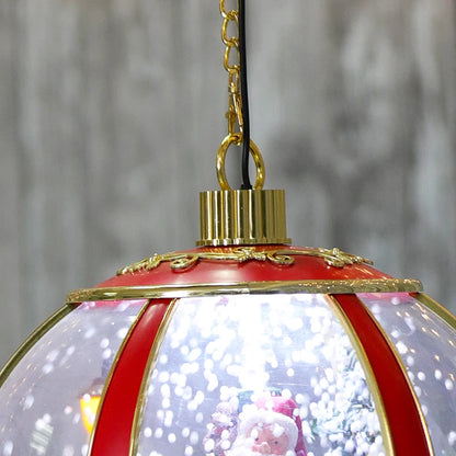 Globo de Neve Suspenso Musical com LED Também Conhecido como Bola de Natal Gigante com Papai Noel