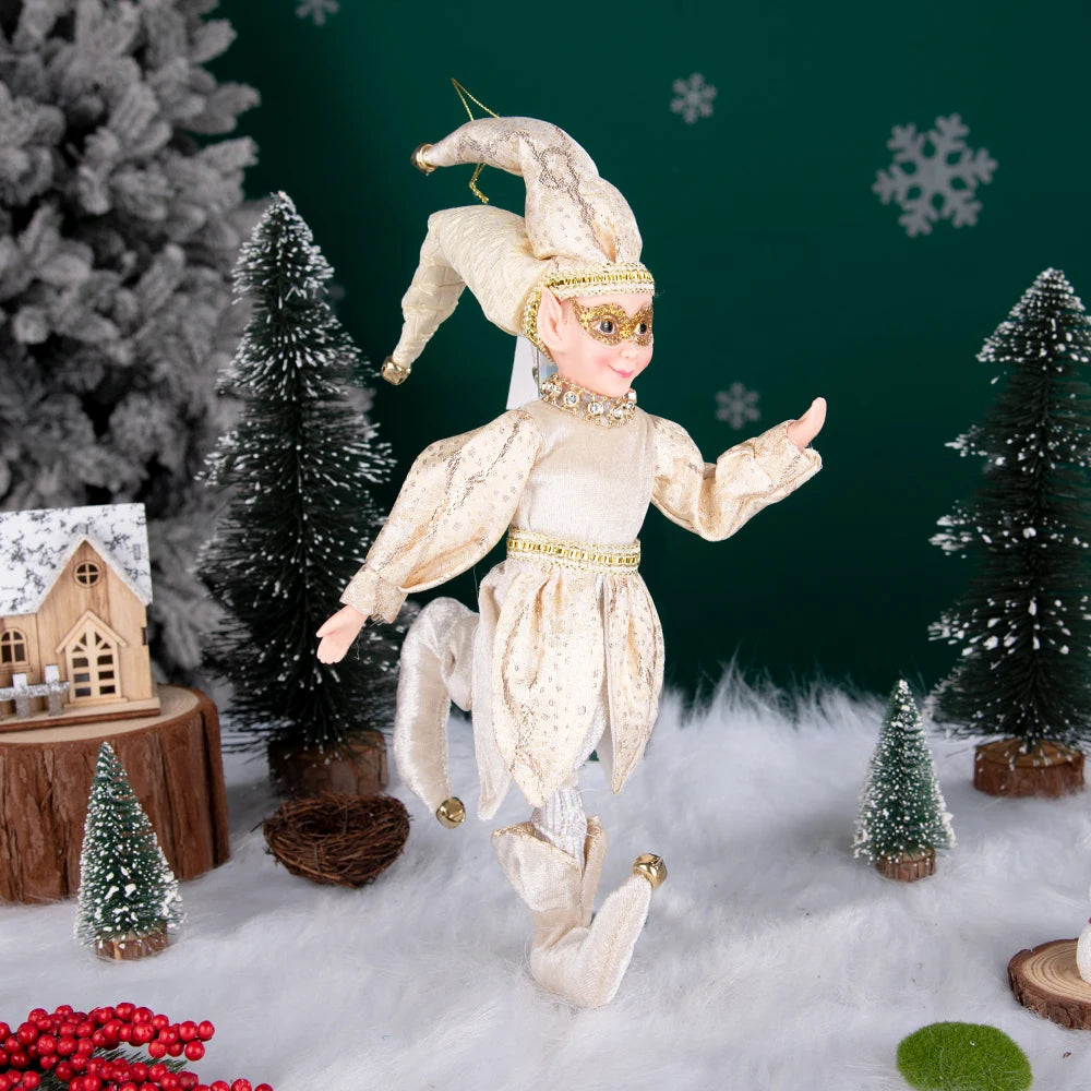 Fada do País das Maravilhas do Inverno de Natal, Grande - 45cm, Palhaço de Natal Decorativo
