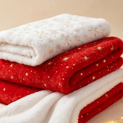 Toalha Estampa de Flocos Neves 40 Formas de Usar Árvore Natal, Saias, Capas de Almofada e 100% Poliéster