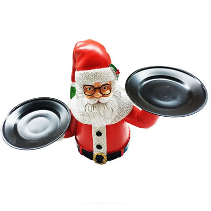 Suporte de Resina Mesa de Canto Papai Noel de Resina com Tampo de Vidro Design Toscano