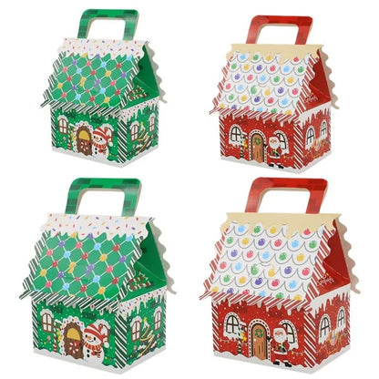 Caixa de presente, 10 caixas de papel com design de casa fofa para doces, presentes natal