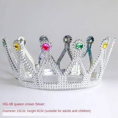 Coroa Rei Rainha Príncipe Princesa Plástica Ajustável Festa Com Rainha Dourada