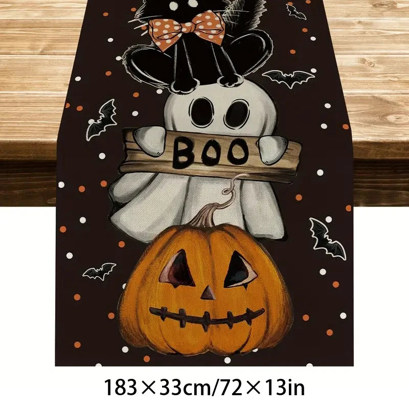 Montar Kit Decoração Festa Halloween: Painel Mesa + 4 Balões Metalizados +5 Bexigas