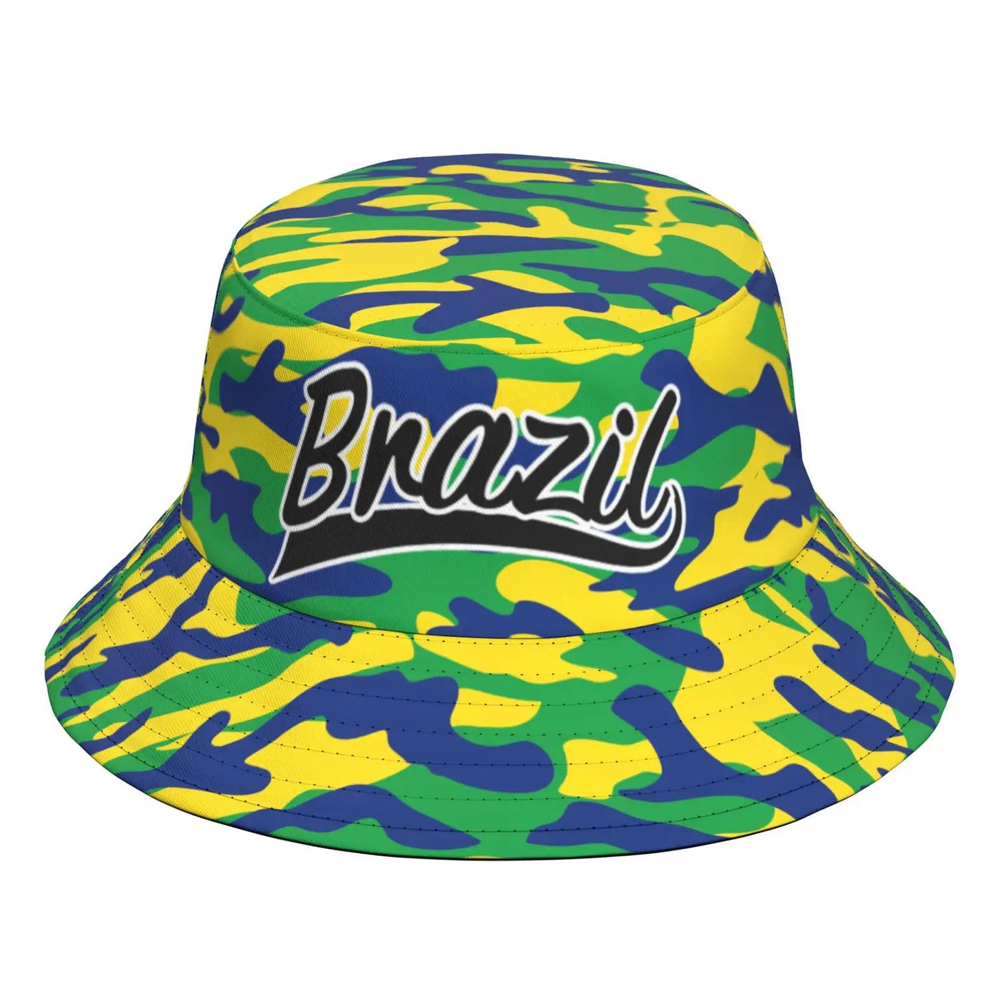 Chapéu balde bandeira Brasil unissex chapéu brasileiro embalável praia viagem pescador