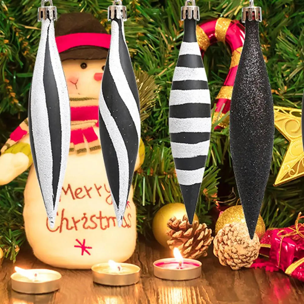 Bolas de Natal com Preto Conjunto de Enfeites Pendurados para Árvore de Natal