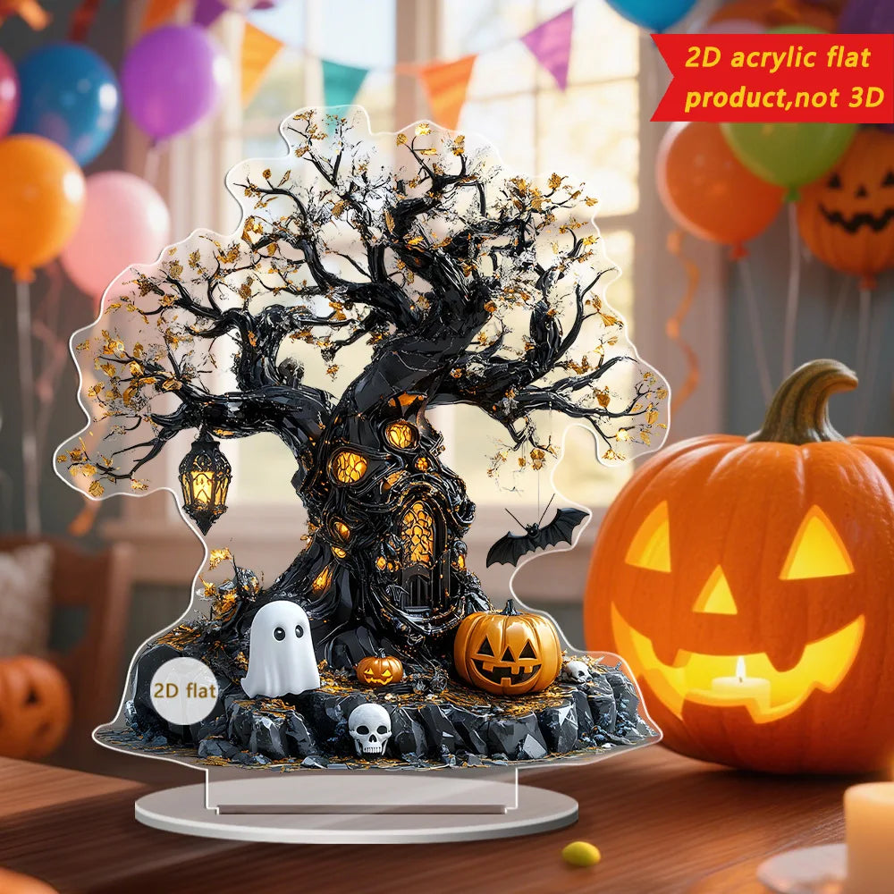 Decoração de árvores mortas Halloween ornamento de mesa halloween temático fantasma