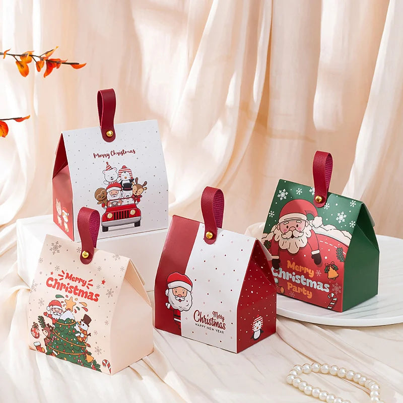 Sacola Temática de Natal 12 Peças Caixa de Embalagem de Frutas de Natal Caixa Presente