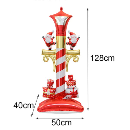 Kit de Balões de Natal, Decoração de Natal com Papai Noel e Boneco de Neve e Presente