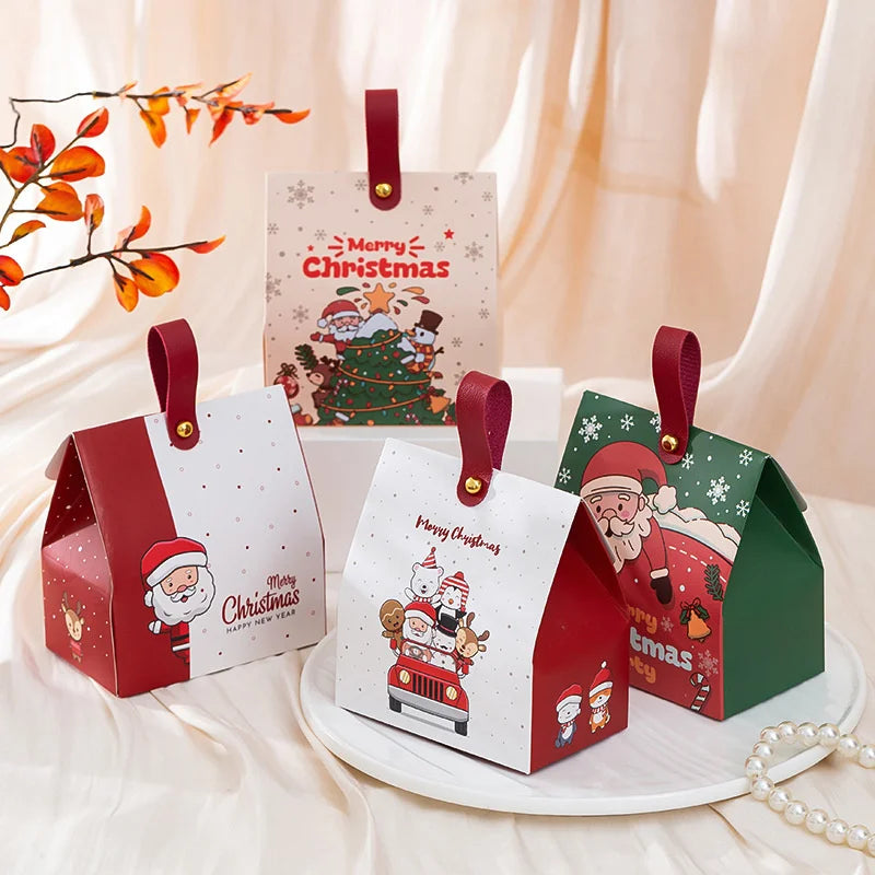 Sacola Temática de Natal 12 Peças Caixa de Embalagem de Frutas de Natal Caixa Presente
