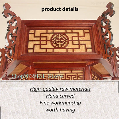 Luminária pendente de lanterna de madeira vermelha estilo chinês, abajur retrô