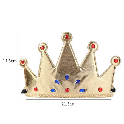 Coroa para Cabeça Festa Reinado do Masculino e Feminino Azul - 1 unidades