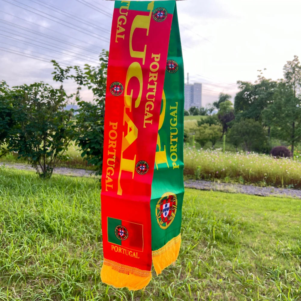 Copa do Mundo Cachecol de malha de futebol de Portugal  Tamanho: 14x130cm