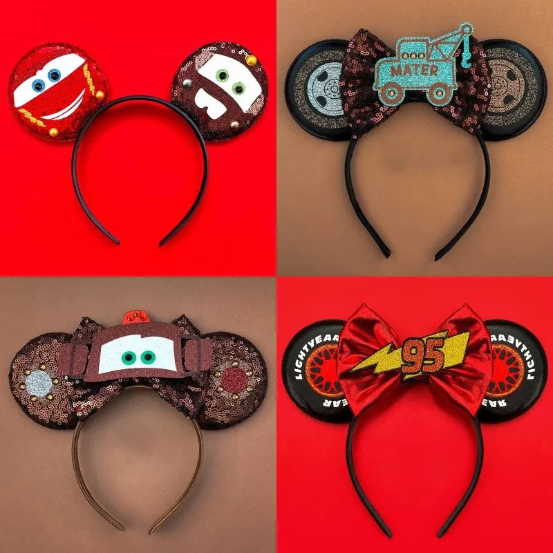 Tiaras Acessórios Disney orelha de rato com laço brilhante, Lantejoula de dupla celebração