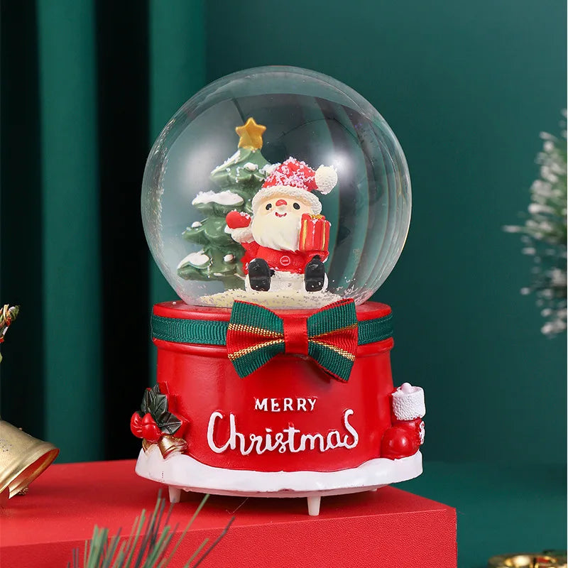 Globo de Neve de Natal, Bola de Cristal Iluminada, Enfeites de Bola de Vidro, Decorações