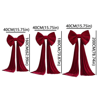 Laço Vermelho Gigante para Shopping, Laço Decorativo Gigante de Veludo Preto, Vermelho, Rosa, Branco