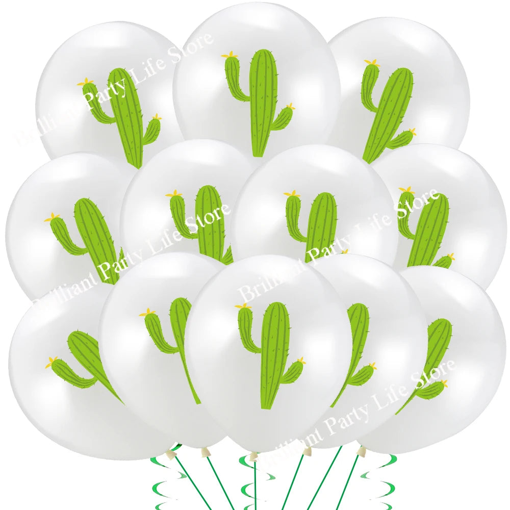 12 Peças Balões Festivos de Folhas de Aniversário Balões Verdes para Decoração Havaiana