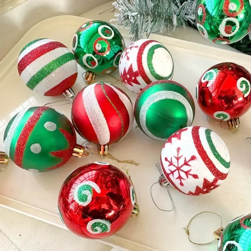 Bola Árvore de Natal Colorida Pintura 24 Peças de Enfeites de Bola de Natal, 6 cm Enfeites