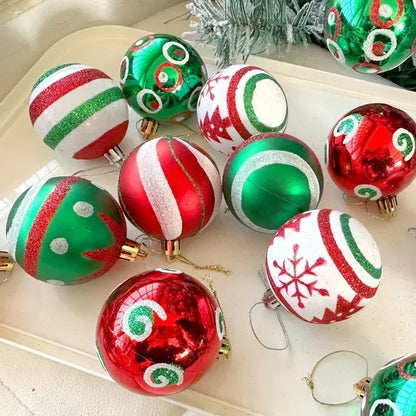 Bola Árvore de Natal Colorida Pintura 24 Peças de Enfeites de Bola de Natal, 6 cm Enfeites