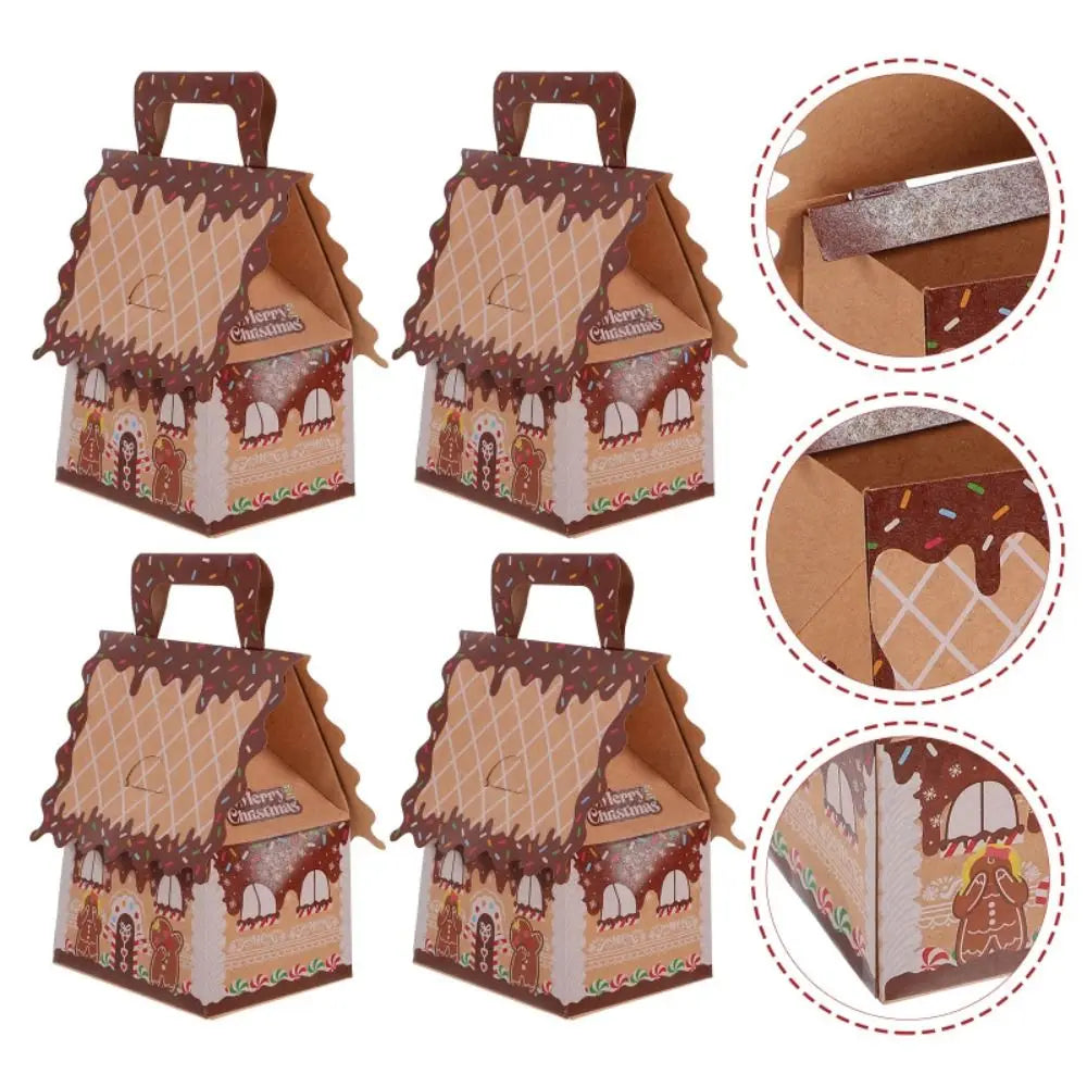 Caixa de presente, 10 caixas de papel com design de casa fofa para doces, presentes natal
