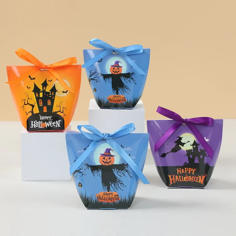 Sacos de doces de Halloween 6 peças, lembrancinhas de festa de Halloween para doces