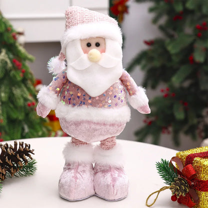 Boneco de Natal  Rosa Ornamentos Boneca De Pelúcia De Natal, Boneca De Pelúcia