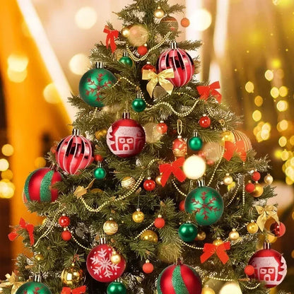 Bola Árvore de Natal Colorida Pintura 24 Peças de Enfeites de Bola de Natal, 6 cm Enfeites