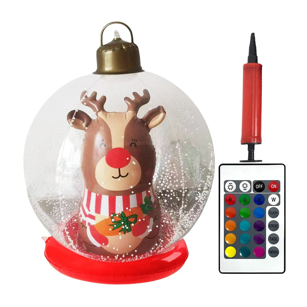 Grandes Bolas Infláveis de Natal, 24", Bola Inflável Gigante de PVC Decorada Natal e Bola