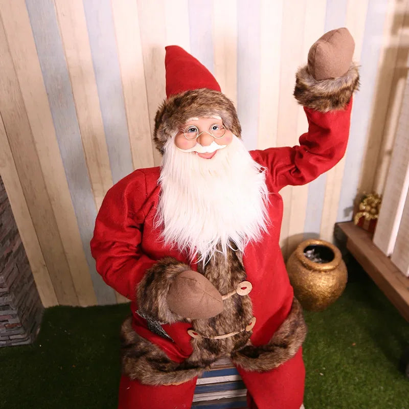 Decoração de Natal, Papai Noel Vermelho Grande, Saco de Presentes  (Papai Noel 110CM)