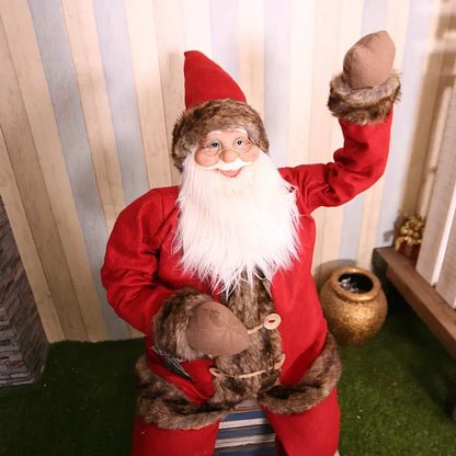 Decoração de Natal, Papai Noel Vermelho Grande, Saco de Presentes  (Papai Noel 110CM)