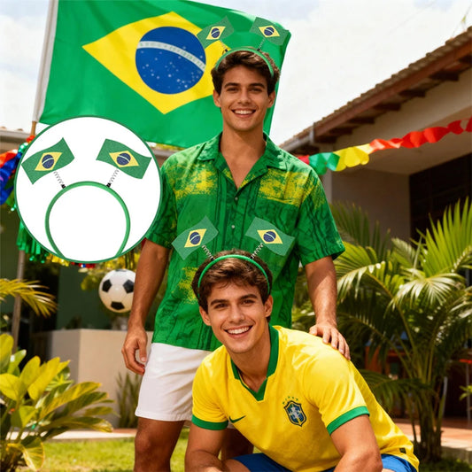 Tiara Arquinho Copa do Mundo Jogo Futebol Bandeira Brasil c/ Copa do Mundo