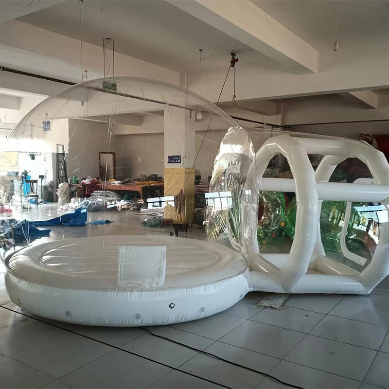 Bolha inflável ao ar livre ponto cênico inflável de PVC que acende, bola grande decorada