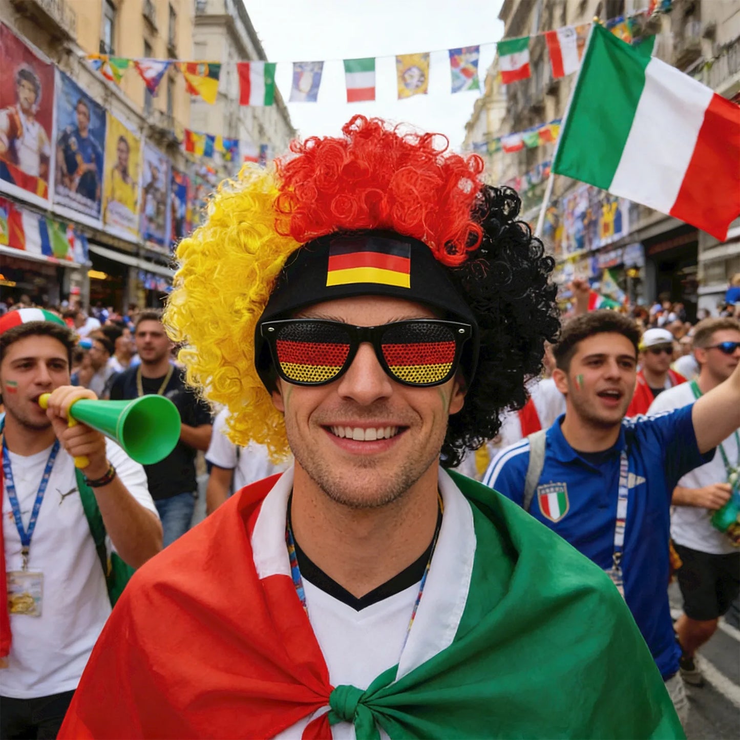 Kits Torcedor Copa do Mundo 2 peças Torcida Kit Torcedor Óculos e Peruca Copa Mundo