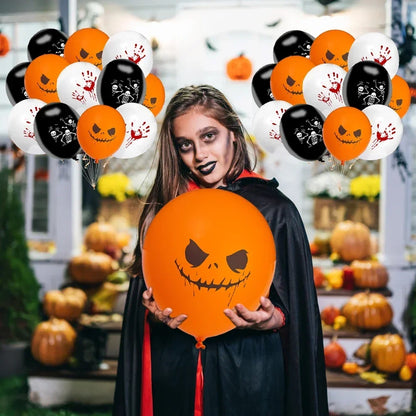 Kit de guirlanda de arco de balões de Halloween 60 peças de balões de látex laranja e preto