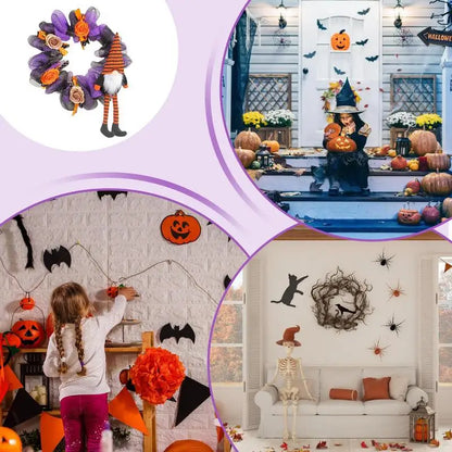 Decoração de guirlanda de Halloween, guirlandas de 35,5 cm para decoração de bruxa