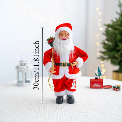 Boneco Papai Noel Lanterna Vermelho decoração de mesa de papai Noel de 30CM*11.81